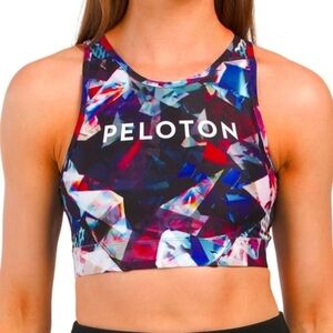 Peloton x Wear it to Heart Jewels in Space High Neck Sports Bra Mesh Back Large